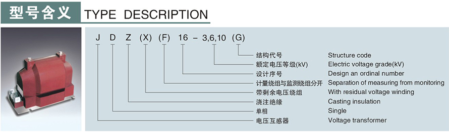JDZ(X)(F)16-3,6,10(G)型電壓互感器型號(hào)說(shuō)明